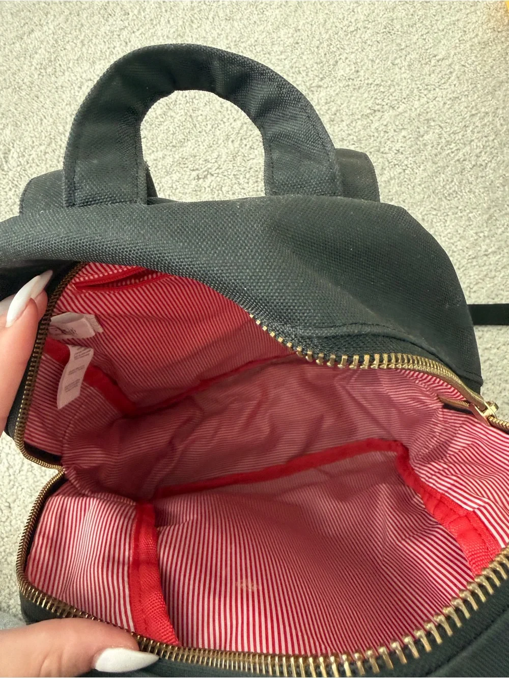 Herschel Supply Company Mini Black Backpack with Gold Zippers